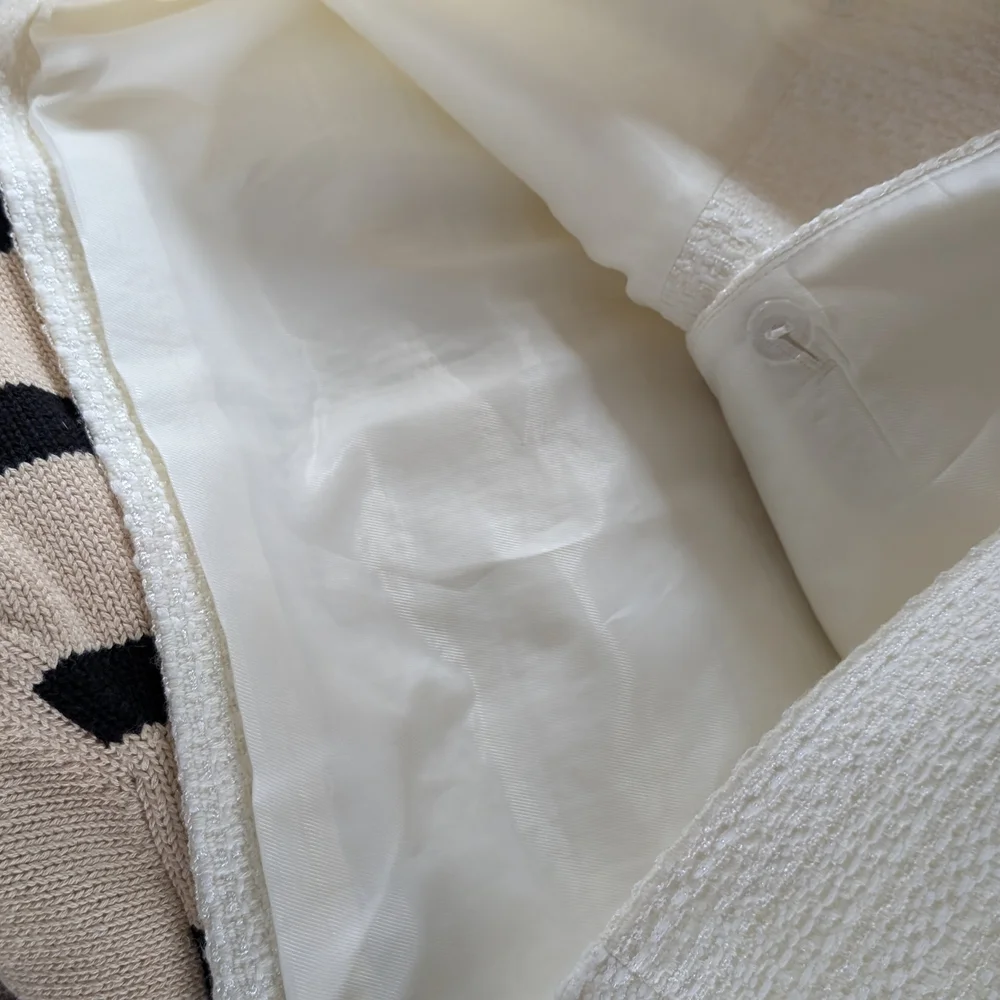 Astr Cream Tweed Double-Breasted Cropped Blazer & Mini Skirt Set - Picture 11 of 11